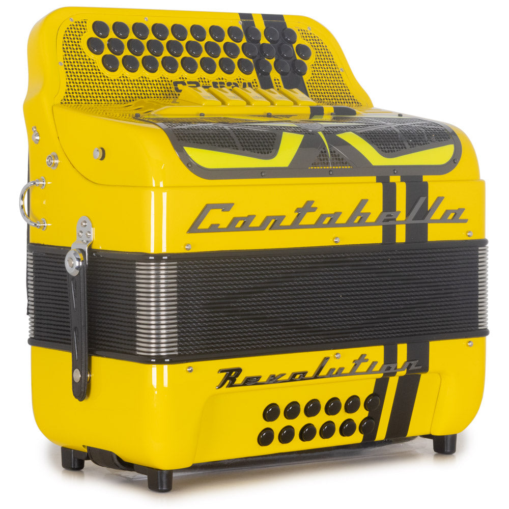 Cantabella Revolution 634 Accordion 6 Switch FBE/GCF Yellow-accordion-Cantabella- Hermes Music